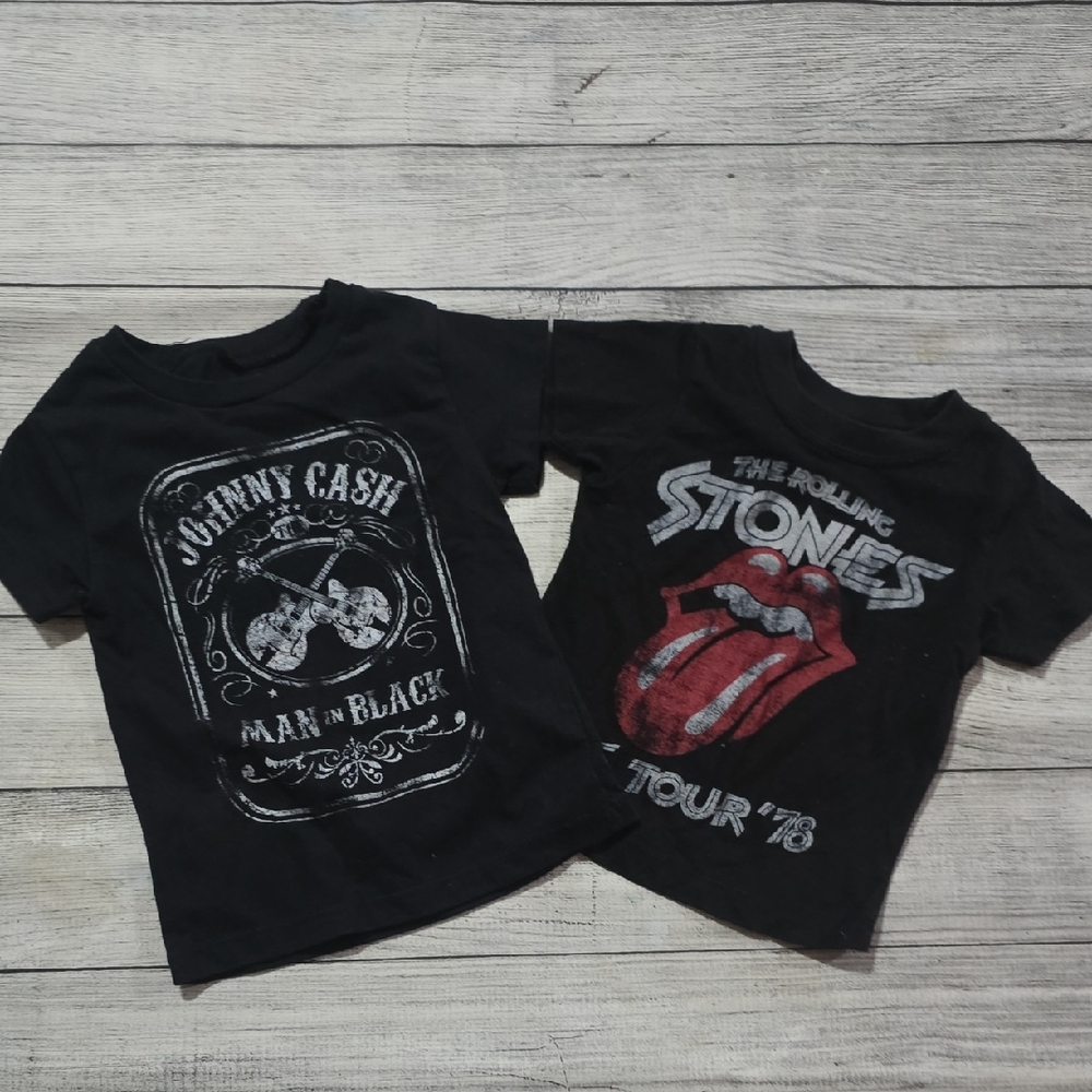 Kids Black Graphic T-Shirts Set